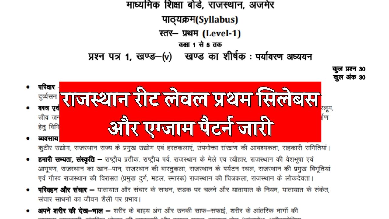 REET Level 1 Syllabus 2024